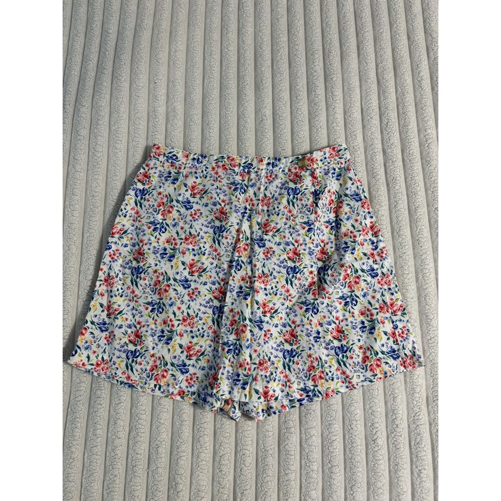 Vintage 90s Tommy Hilfiger floral Wrap Skort Womens 10 white multicolor cottage